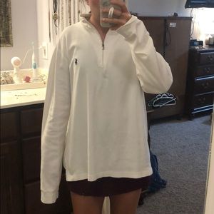 White polo pull over size large